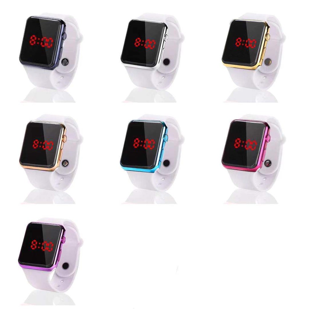 LED WATCH [ Grey Rose Gold ] Jam Tangan Digital Pria &amp; Wanita - Strap Rubber ( Group )