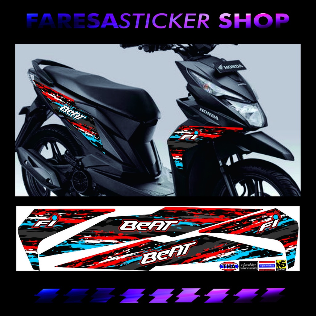 (COD) STRIPING STICKER POLET MOTOR BEAT NEW, BEAT STREET ABSTRAK THAILAND
