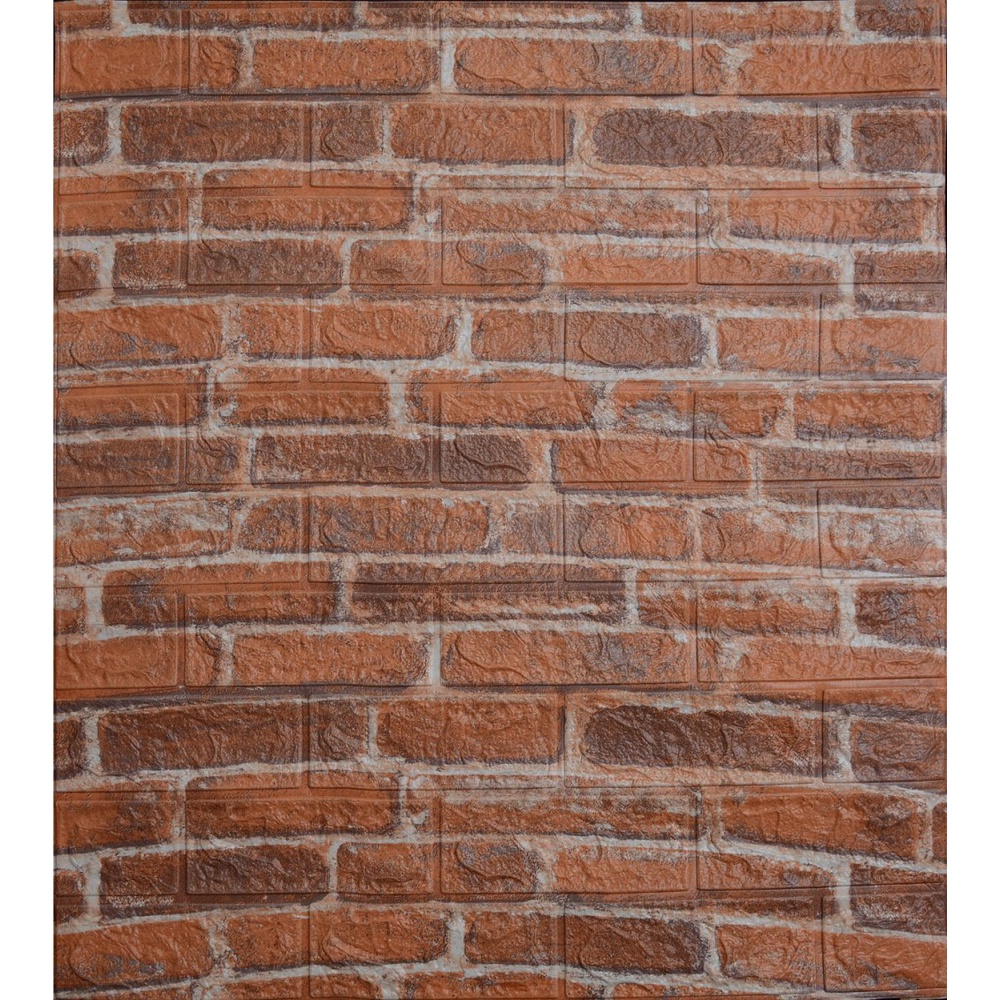 [COD] Wallpaper Dinding 77 x 70 CM Stiker Wallfoam 3D Sticker Dekorasi Kamar Rumah Murah Seri Batu Alam-Bata Merah