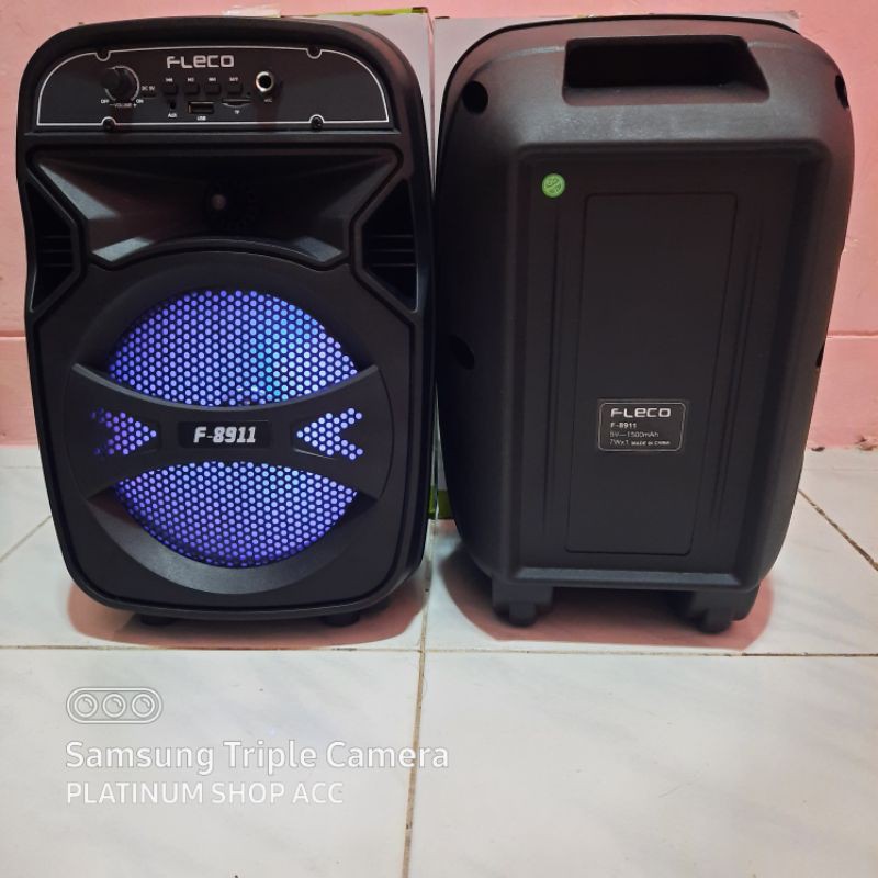 Speaker Bluetooth Fleco F9810/F8911 Free mic Karaoke/Subwoofer 8Inch Salon Aktif Wireless Multimedia