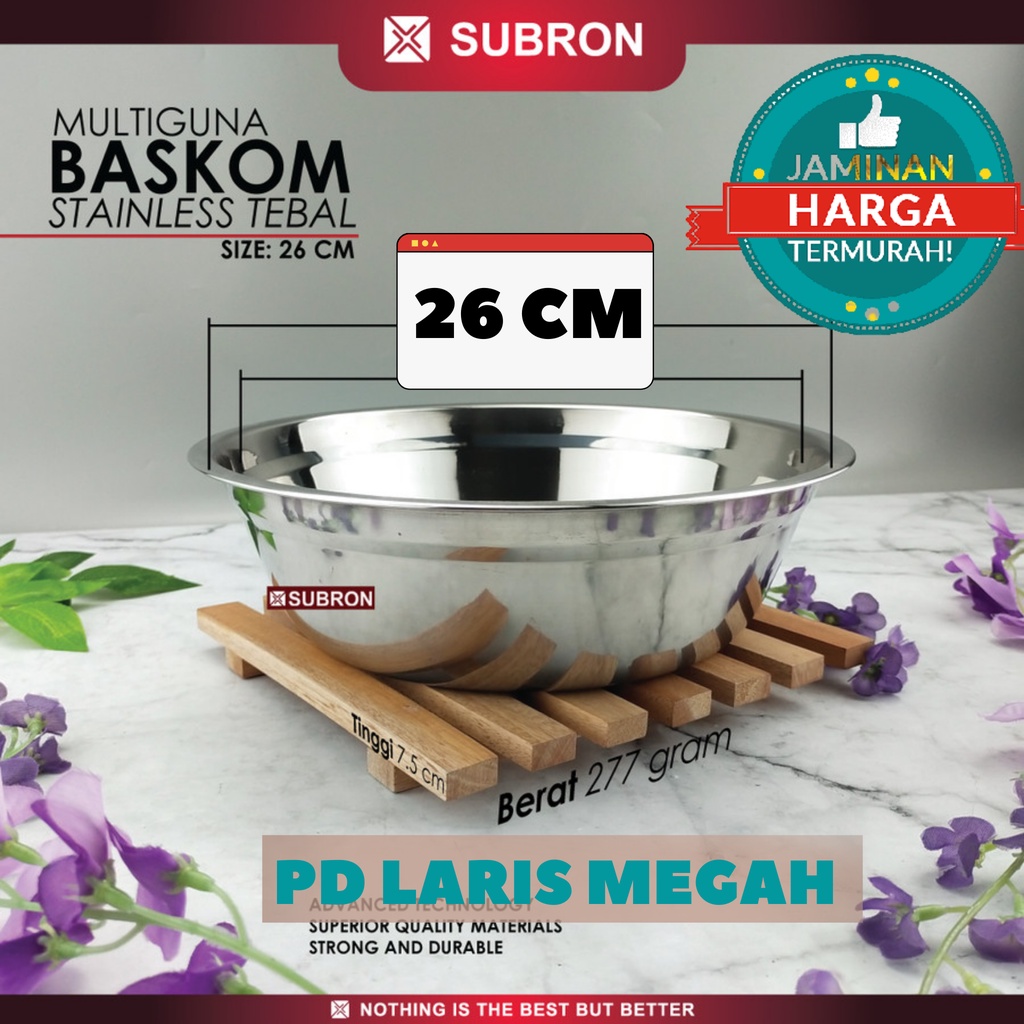 Baskom Small Stainless / Subron Baskom 26 CM/ Baskom Kecil Subron