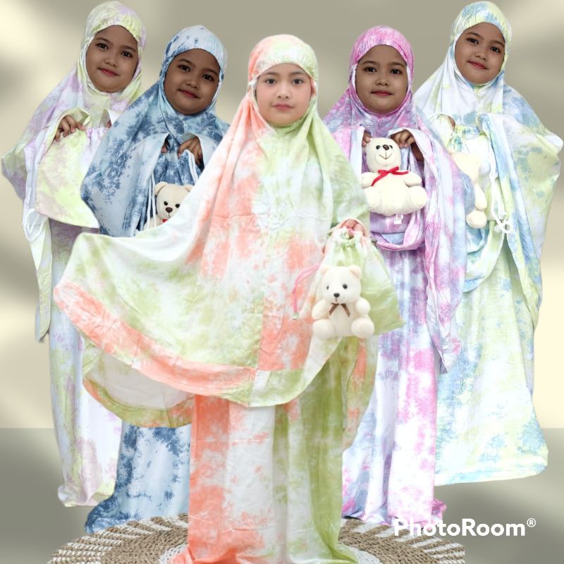 MUKENA ANAK FREE TAS BONEKA TIE DYE