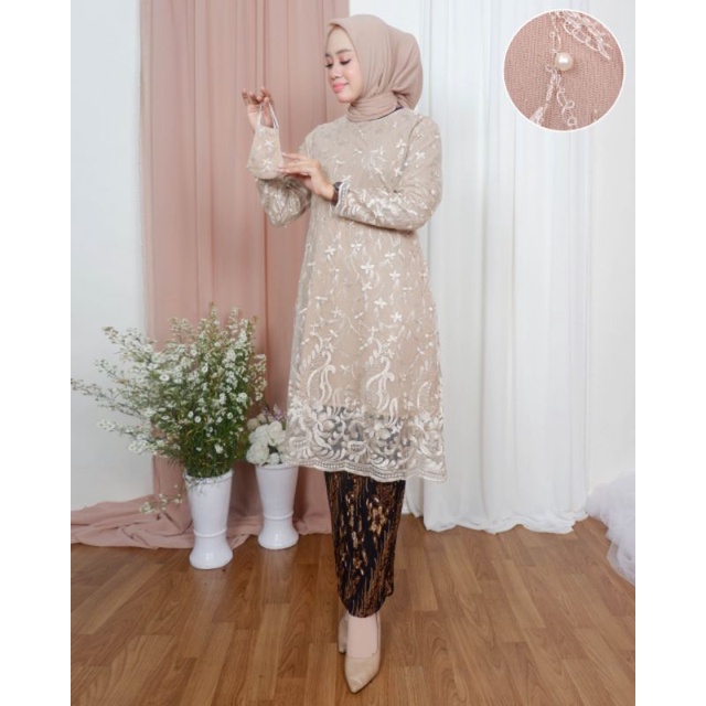 Atasan Kebaya Wanita Modern/Kebaya Promo/Kebaya Wisuda/Kebaya Atasan Saja Bisa COD-Nude