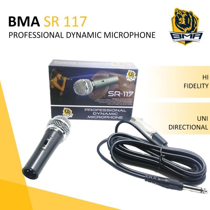 BMA SR117 Professional Dynamic Microphone / Mic Cable / Kabel