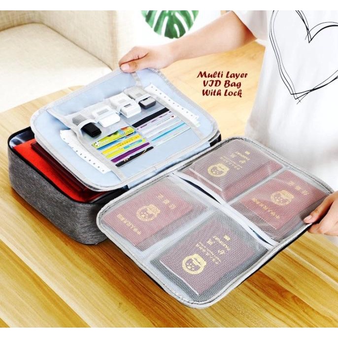 

READY COD Travel Document Bag 3 Digit Password / Tas Dokumen Anti Air PROMOKode 2348