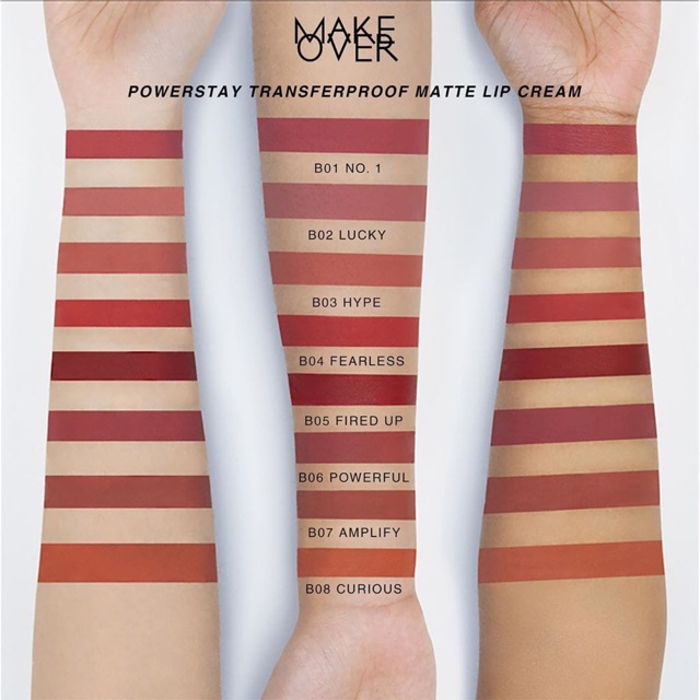 MAKE OVER POWERSTAY TRANSFERPROFF MATTE LIP CREAM @MJ