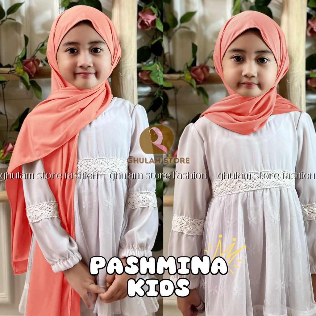 Kerudung Instan Anak Jilbab Pashmina Anak Instan Jersey Lucu Murah Simpel Usia Anak TK Umur 3-8 Tahun