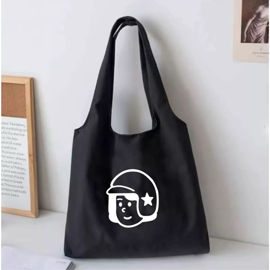 Tote bag model terbaru korean bahan serat kanvas (Toko Uci)8