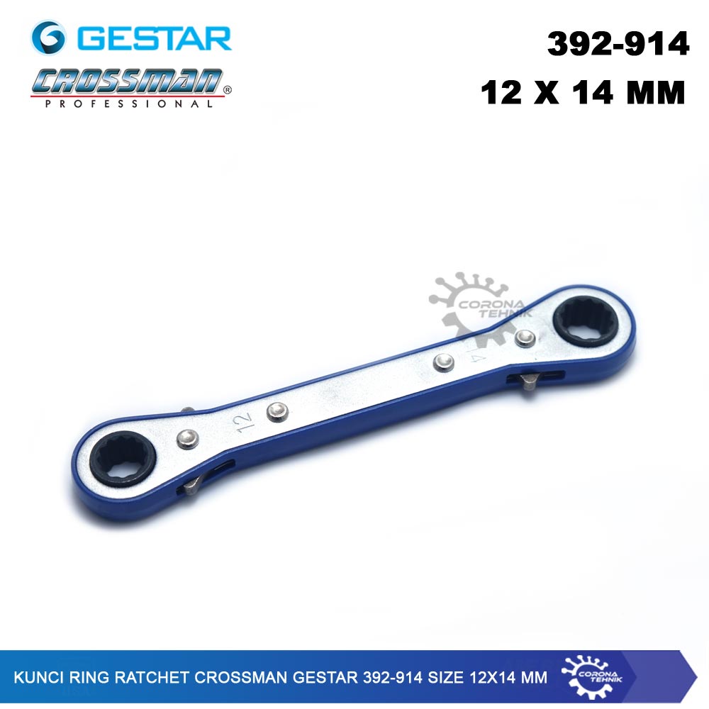 Crossman Gestar - Kunci Ring Ratchet - 392-914 Size 12x14 mm