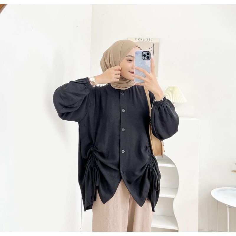 TERA TEBUS MURAH ROSSI HELWA BLOUSE SERUT ATASAN WANITA CRINGKEL