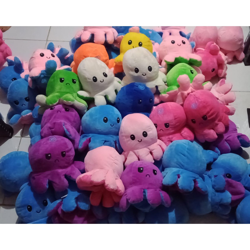 Boneka Gurita/Octopus/Cumi Cute/Ubur-Ubur Bolak Balik Lucuu Imut Kado