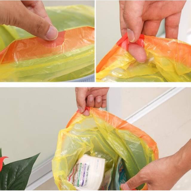 Kantong Plastik Sampah Roll Gulungan Dengan Tali Warna Warni Kantong Sampah Rumah Tangga Kantong Plastik