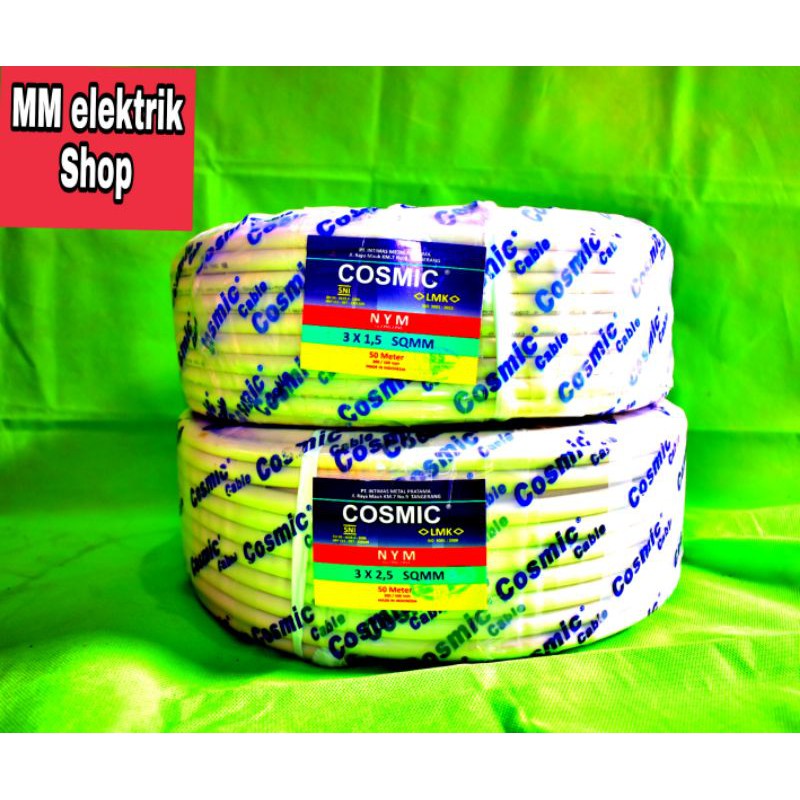 Kabel Listrik 3×1,5  3×2,5× 50 Meter Full Nym Asli Tembaga Murni Full Meteran Full Best Seller COSMIC