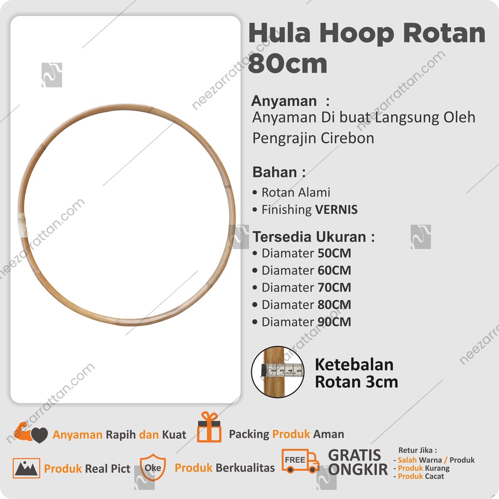 Hula Hoop Olahraga Yoga / hulahoop / hulahop / holahop Rotan 80 cm