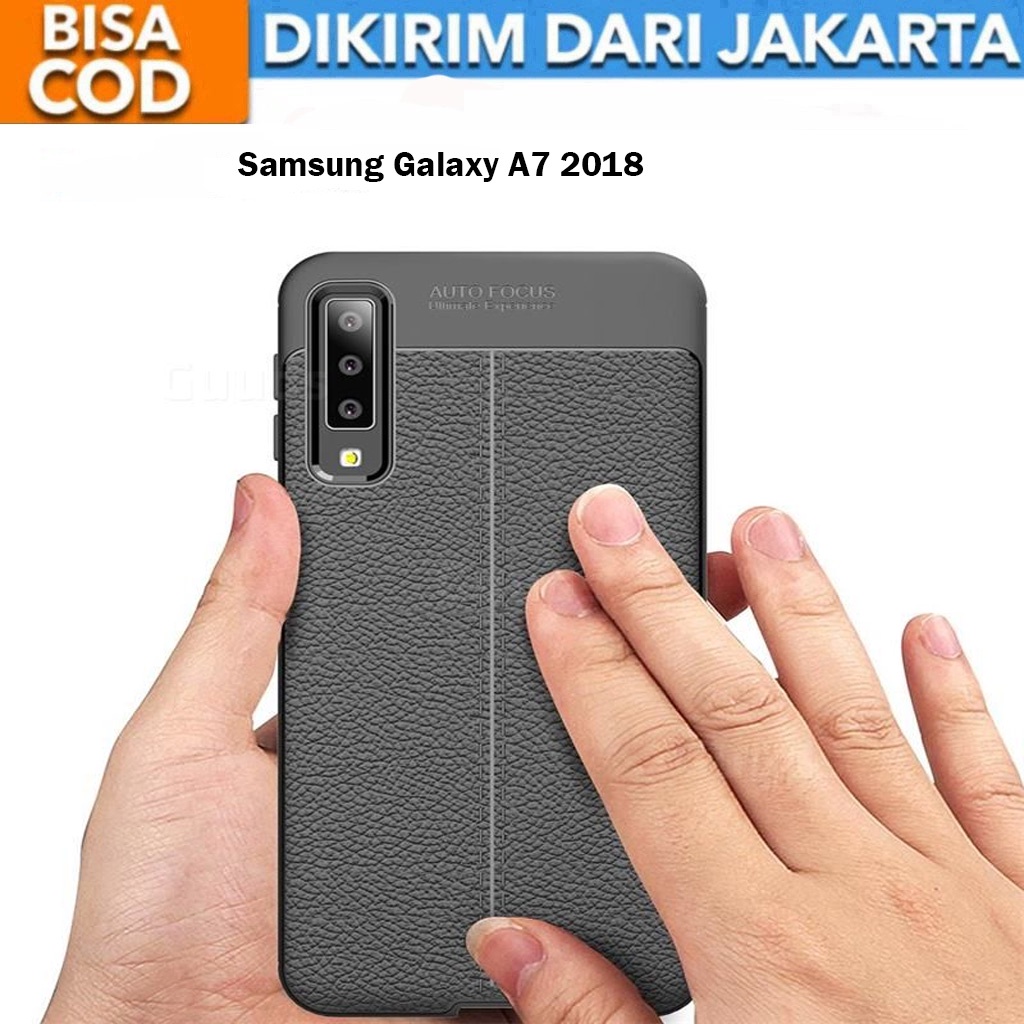 Case Auto Focus Samsung Galaxy A7 2018 / A750 Leather Experience SoftCase Slim Ultimate / Casing Kulit