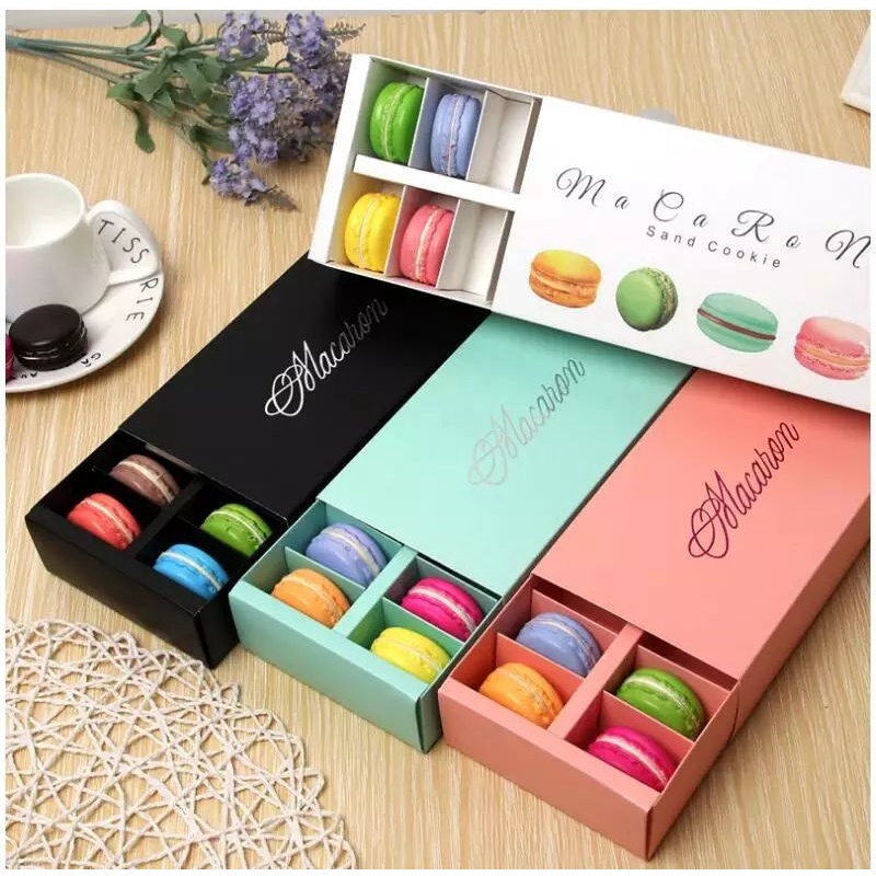 Kotak Kue Tulisan Macaron/Box Kue Macaron