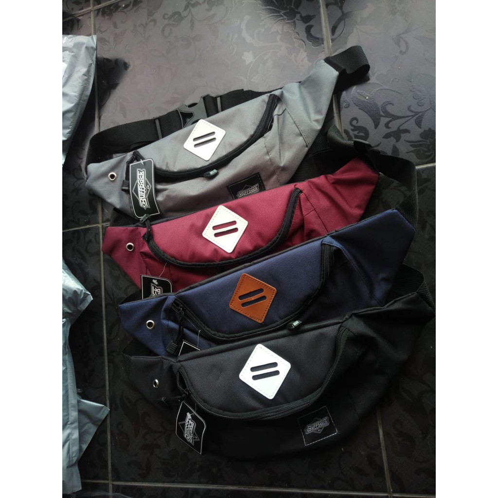 Tas Selempang Waistbag Pria BuffBack Original Oval (Ada Lubang Earphone)