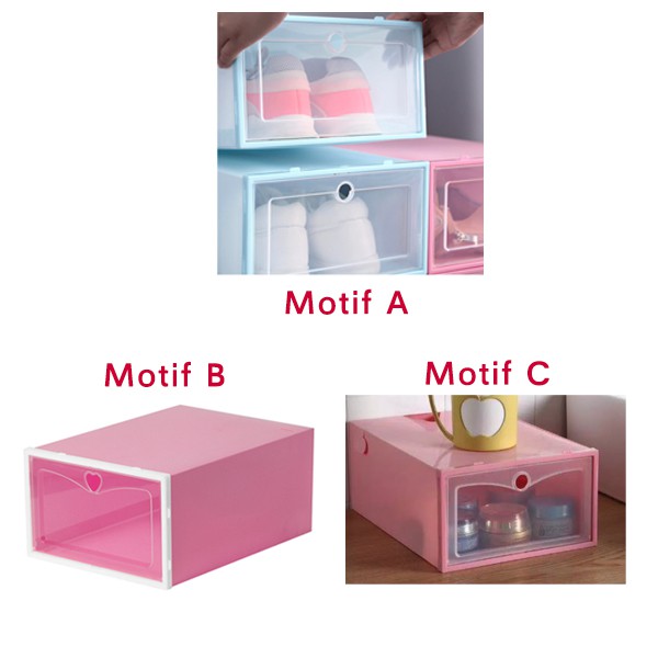 Import Quality - Kotak Sepatu Lipat Transparan Tebal Shoes Storage Box Serbaguna