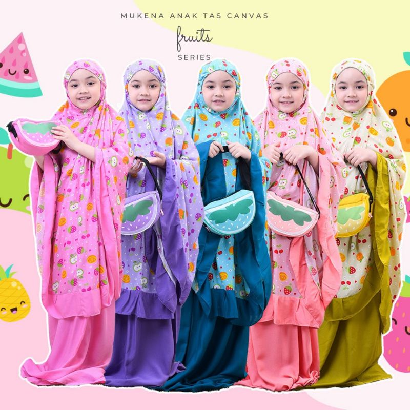 mukena anak  fruit tas canvas