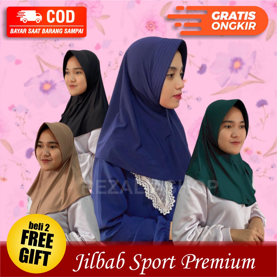 Jilbab Sport Jersey Premium