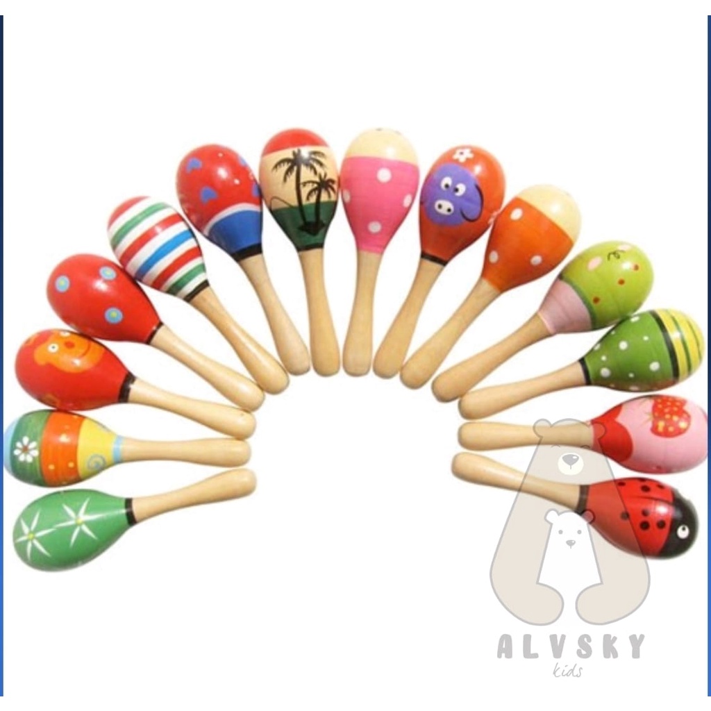 MARACAS MAINAN MUSIK / BABY MARACAS / MARACAS  BAYI / KERINCINGAN BAYI / RATTLE / MAINAN EDUKASI ANAK MARACAS