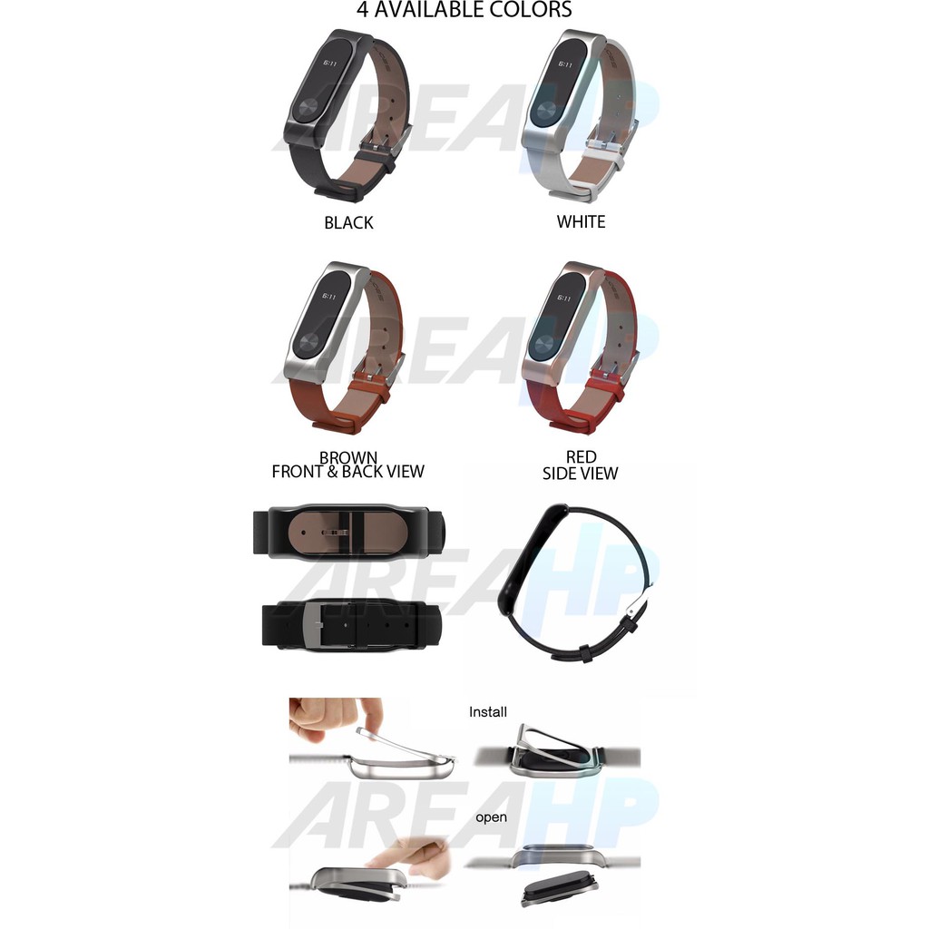 Xiaomi Band 2 Strap Clasic Buckle Leather White