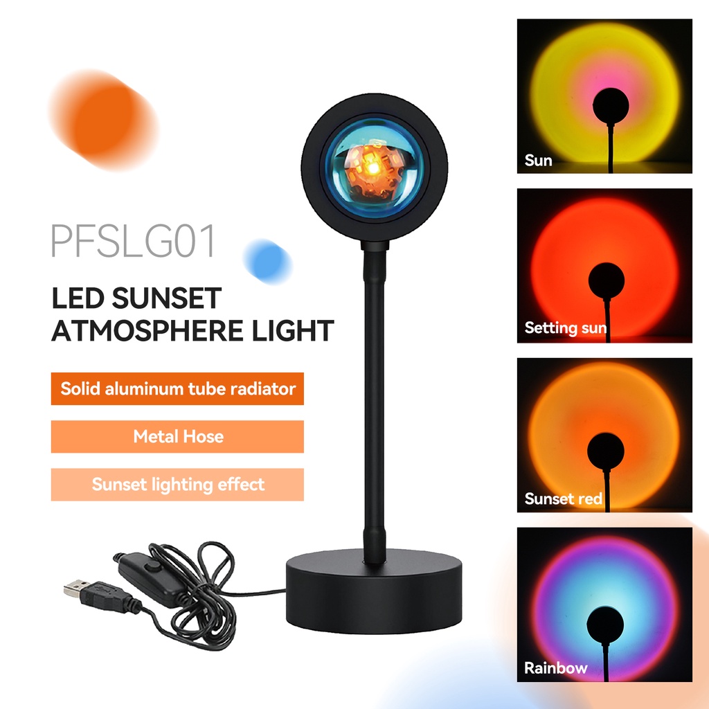 Perfin PFSLG01 Sunset Lamp Lampu Proyektor Tidur Led Motif Matahari Tiktok 5W