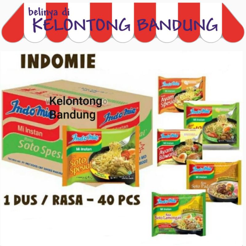 

Indomie Goreng Ayam Bawang Kuah Soto dus box karton