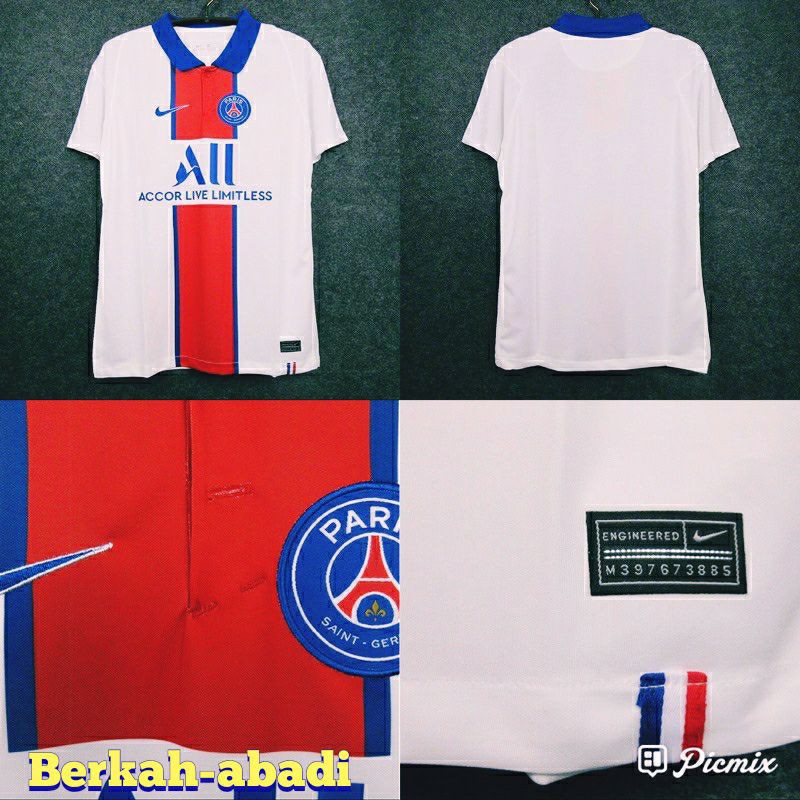 KAOS BOLA JERSEY BOLA PSG PARIST AWAY TERBARU 2020/2021 GRADE ORI IMPORT NEW