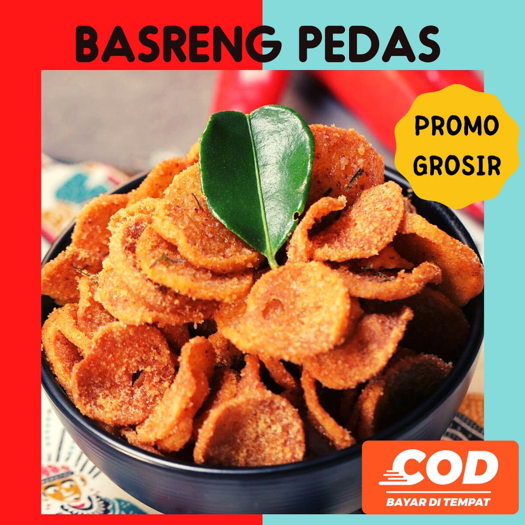 

(PROMO TERMURAH) Basreng Pedas Camilan Pedes Baso Goreng Cemilan Bakso Goreng Gurih