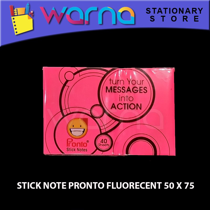 

STICK NOTE PRONTO FLUORECENT 50 X 75