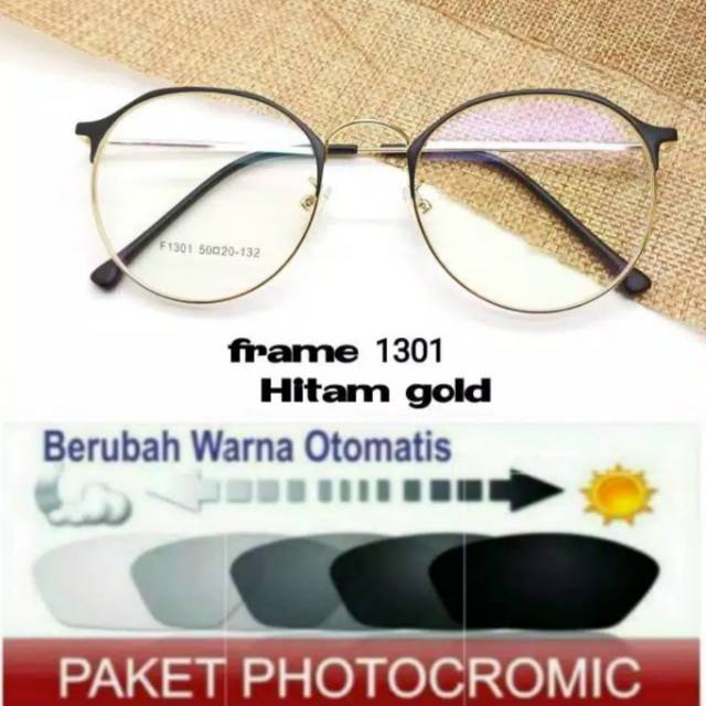 Frame Kacamata Wanita Trendy Terbaru 1301 Minus Anti UV Plus Anti Radiasi PHOTOCROMIC