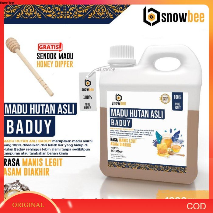 MADU HUTAN BADUY MURNI 1KG | SNOWBEE PURE HONEY MADU HUTAN ASLI BADUY