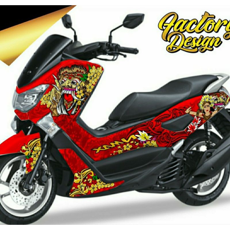 decal stiker fullbody motif barong yamaha nmax old warna merah hitam biru geser gambar