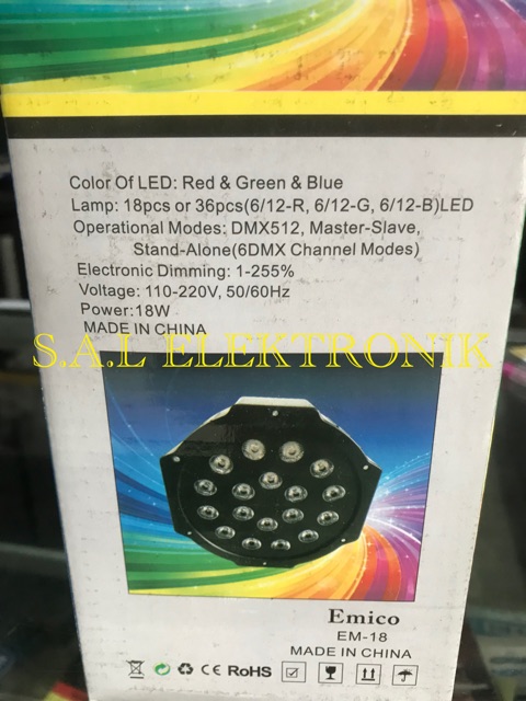 Lampu Par Led Disco 18 led