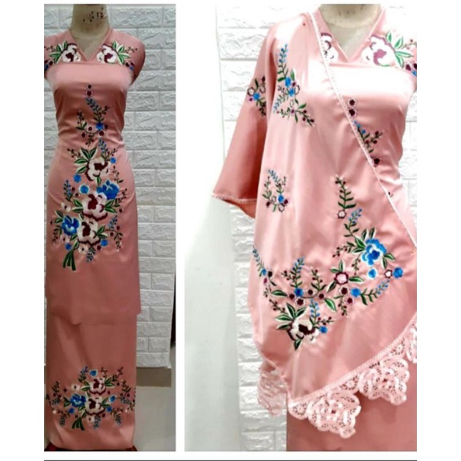 Bahan Baju Nia Rinci Bordir khas Bukittinggi Padang Minang kabau sumatera barat + SELENDANG