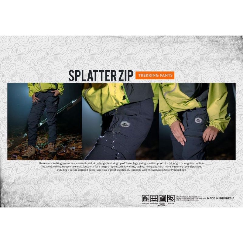 CELANA SAMBUNG MAKALU OUTDOOR BARTOLO ZIP SPLATTER ZIP MALEO ZIP MOUNT ZIP | CELANA PANJANG GUNUNG C