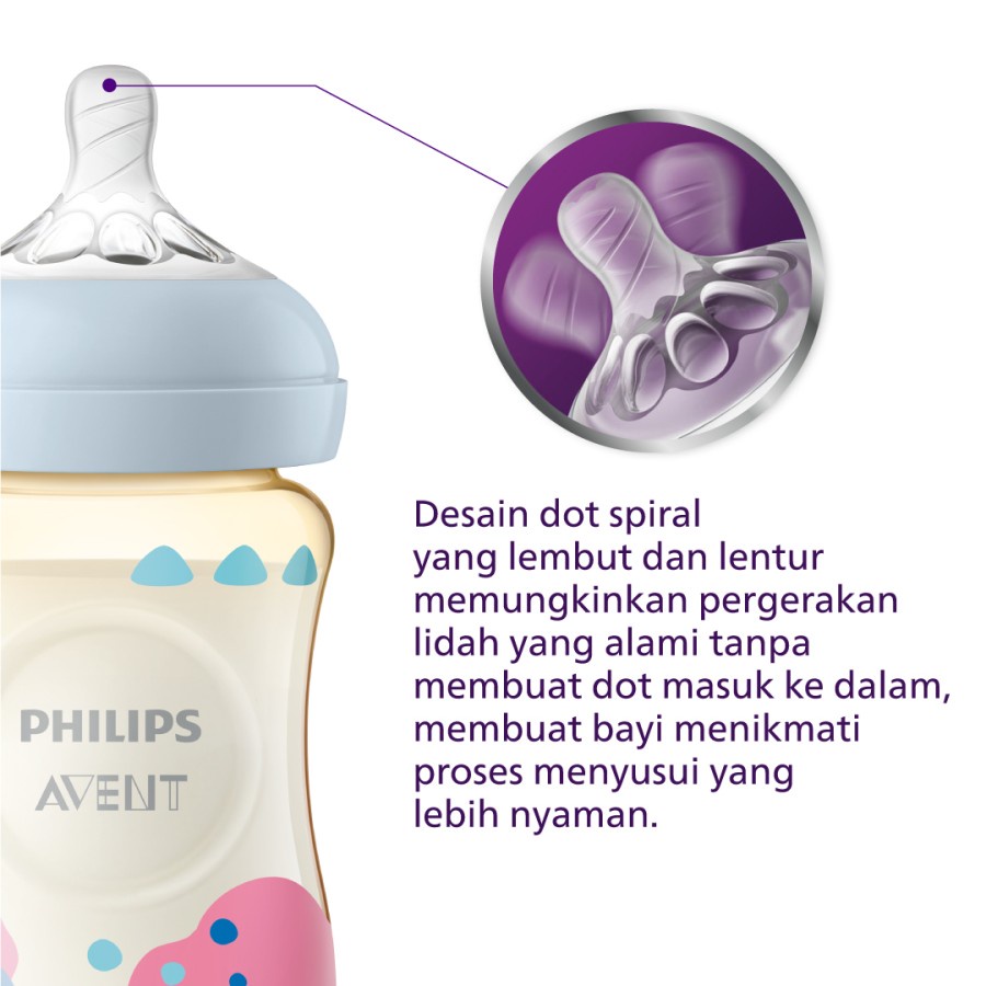 PHILIPS AVENT NATURAL PPSU TWIN BOTTLE 1M+ 260ML SCF582/20