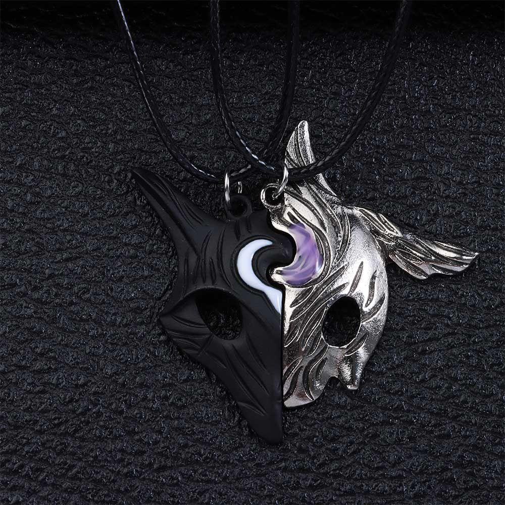 Suyo 2Pcs Kalung Klasik Puzzle Perhiasan Pemburu Abadi