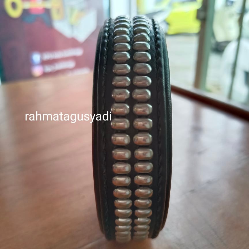 Kalung anjing dewasa berburu asli kulit