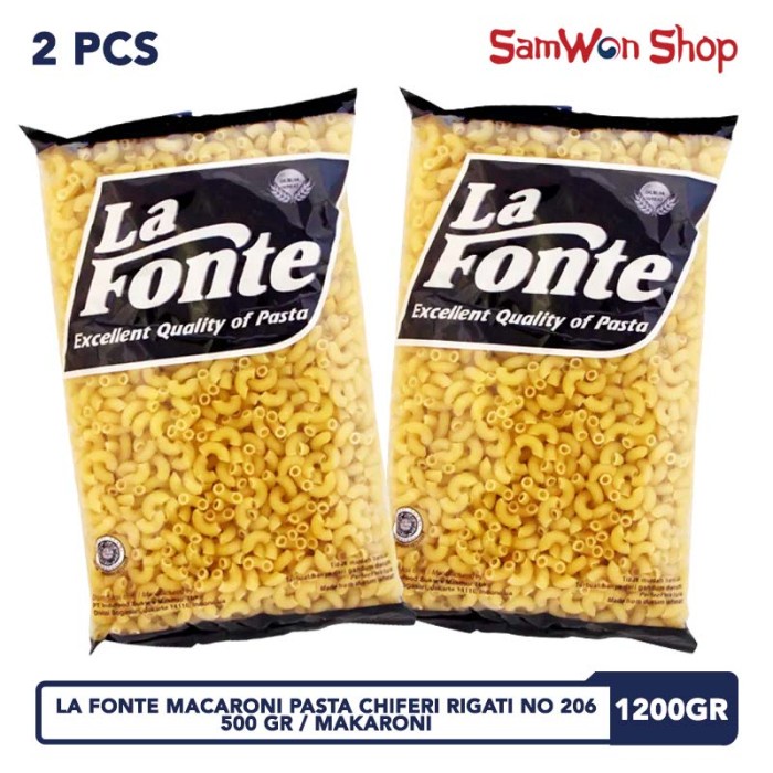 

Pasta-Aneka- 2 Pcs - La Fonte Macaroni Pasta Chiferi Rigatii No 206 500 Gram -Aneka-Pasta.