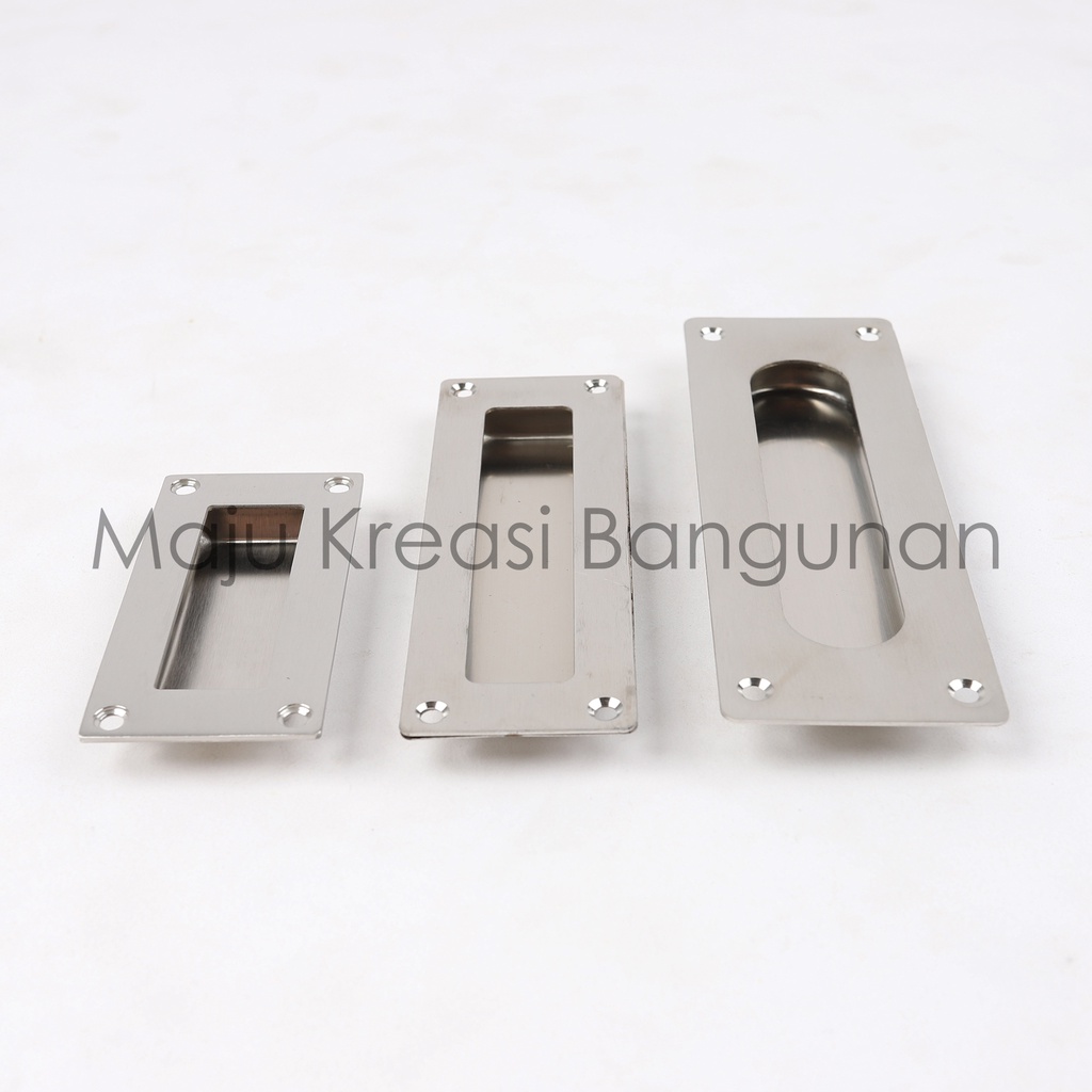 Tarikan Tanam Stainless Steel Handle Pintu Sliding Pegangan Lemari Dorong Geser 10 15 18 Centimeter CM