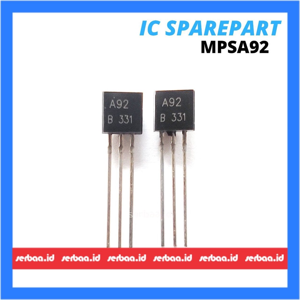 MPSA92 KSP92 2SA92 A92 TO-92 Tansistor PNP Straight Lead / Kaki Lurus