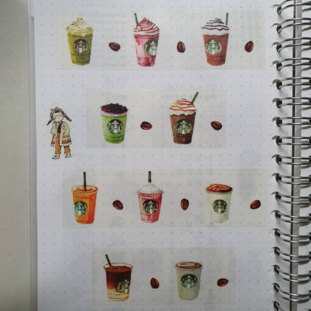 

starbucks coffee washi tape sample for scrapbook and journal ( per meter )