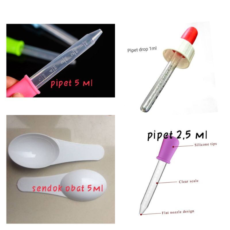 PIPET TETES OBAT BAYI Uk 5ml, 2,5ML, 1ML, sendok obat 5ml