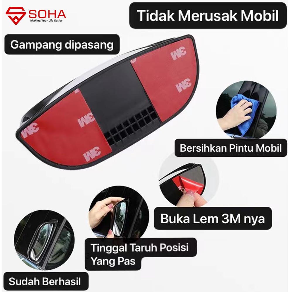 AM-19 Spion Pintu Blind Spot Mobil Cermin Kaca Samping Tambahan Baris Tengah Titik buta mobil sudut lebar Adjustable Wide View Jangkauan Luas ACP-200