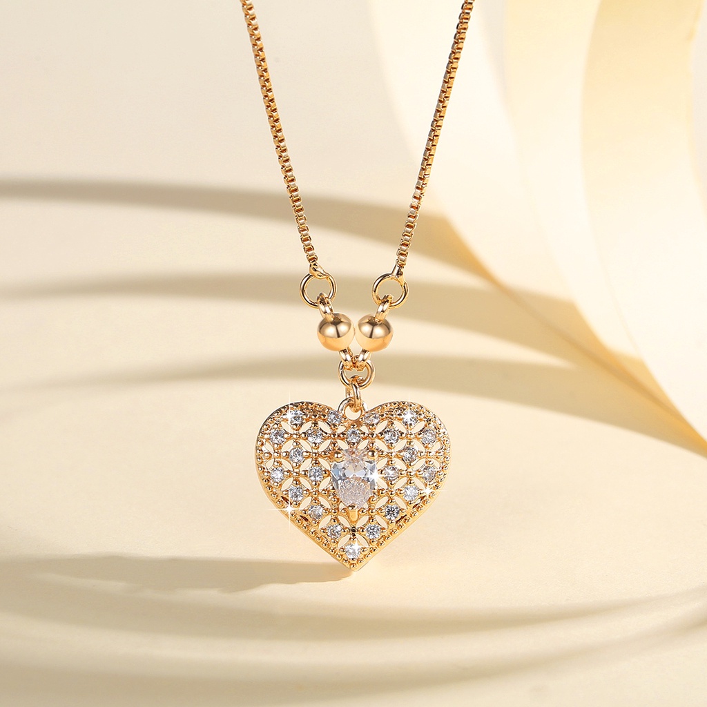 Y615 【COD】 kalung liontin berlian cantik perhiasan wanita lapis emas aksesoris fashion