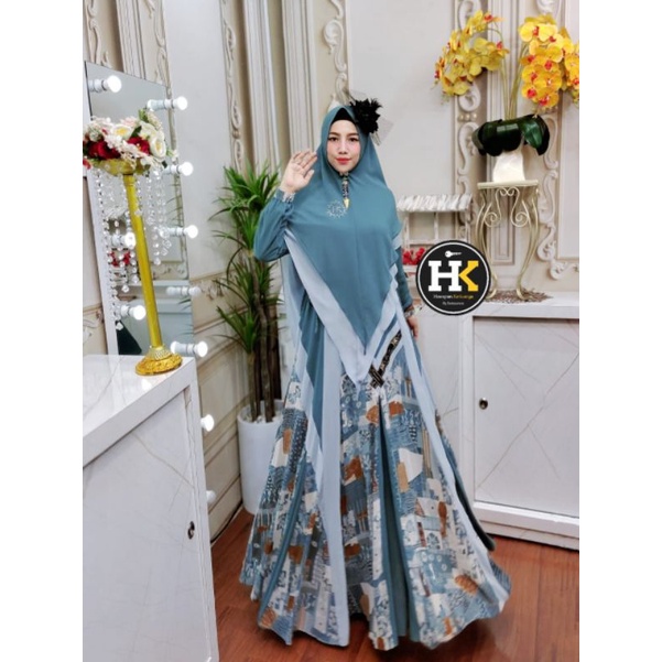 Aqifa Syar'i ORI by HK Dermawan / Gamis Set Syar’i / Gamis Pesta Mewah / Dress Muslimah Branded / Baju Syari Terbaru / Gamis Syari Mewah-6