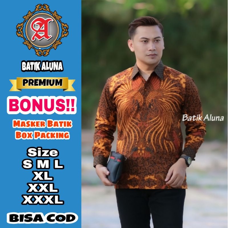 Baju Batik Pria Premium Lengan Panjang Full Furing Batik Solo Batik Reguler Batik Aluna Pekalongan K