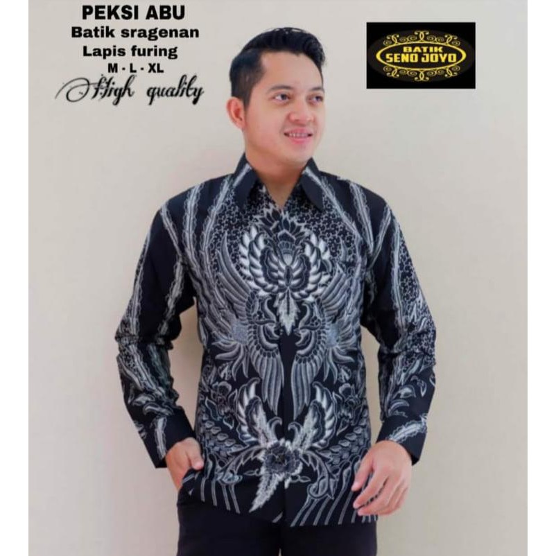 PEKSI ABU SENOJOYO KEMEJA BATIK SOLO LENGAN PANJANG LAPIS FURING ATASAN BATIK PREMIUM MODERN KATUN HALUS PERWIRA MAHESA ASTAGUNA ARIESWARA HANUNG RAJASWA GITARJA UNGU KENCONO UNGU SUKET SEGORO PEKSI NAVY SELING PRASTOWO PROBOSETO MAHKOTA BABON ANGKREM